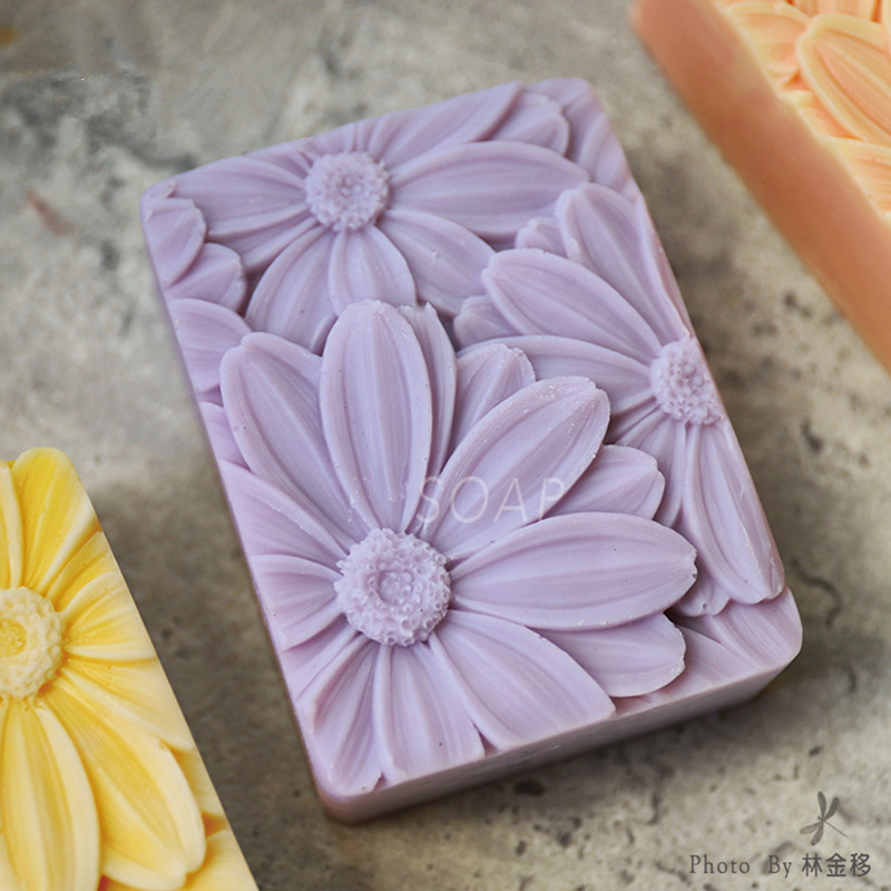 Soap Making Kit For Beginners - 最新！！ !3d エレガントなひまわり石鹸型長方形シリコーン石鹸金型 DIY 手作り石鹸バー型ローションバー用