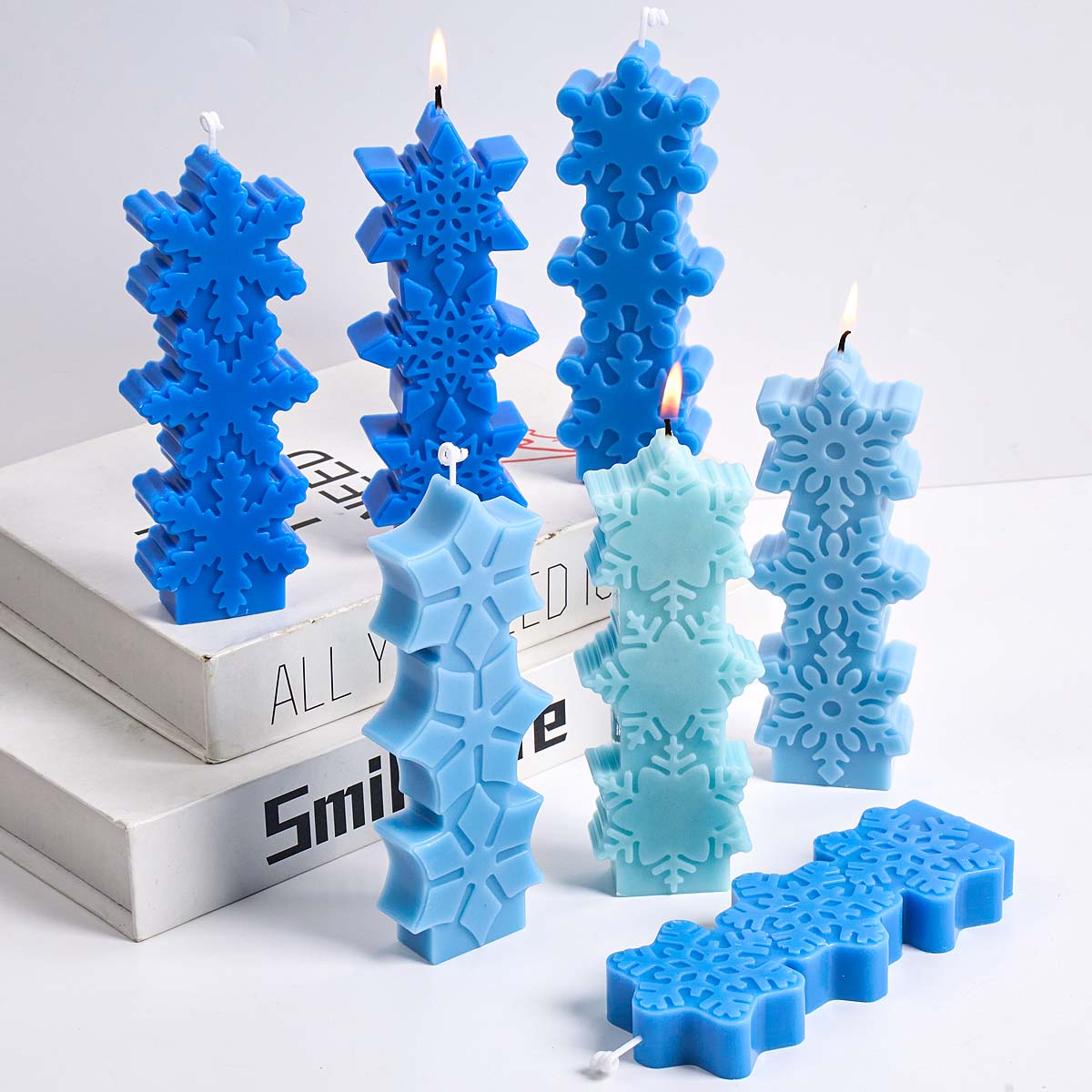 Soap Making Gifts - クリスマススノーフレークキャンドルモールド DIY アロマキャンドル石鹸シリコーン型石膏樹脂クラフトギフト作りホームクリスマスパーティーの装飾