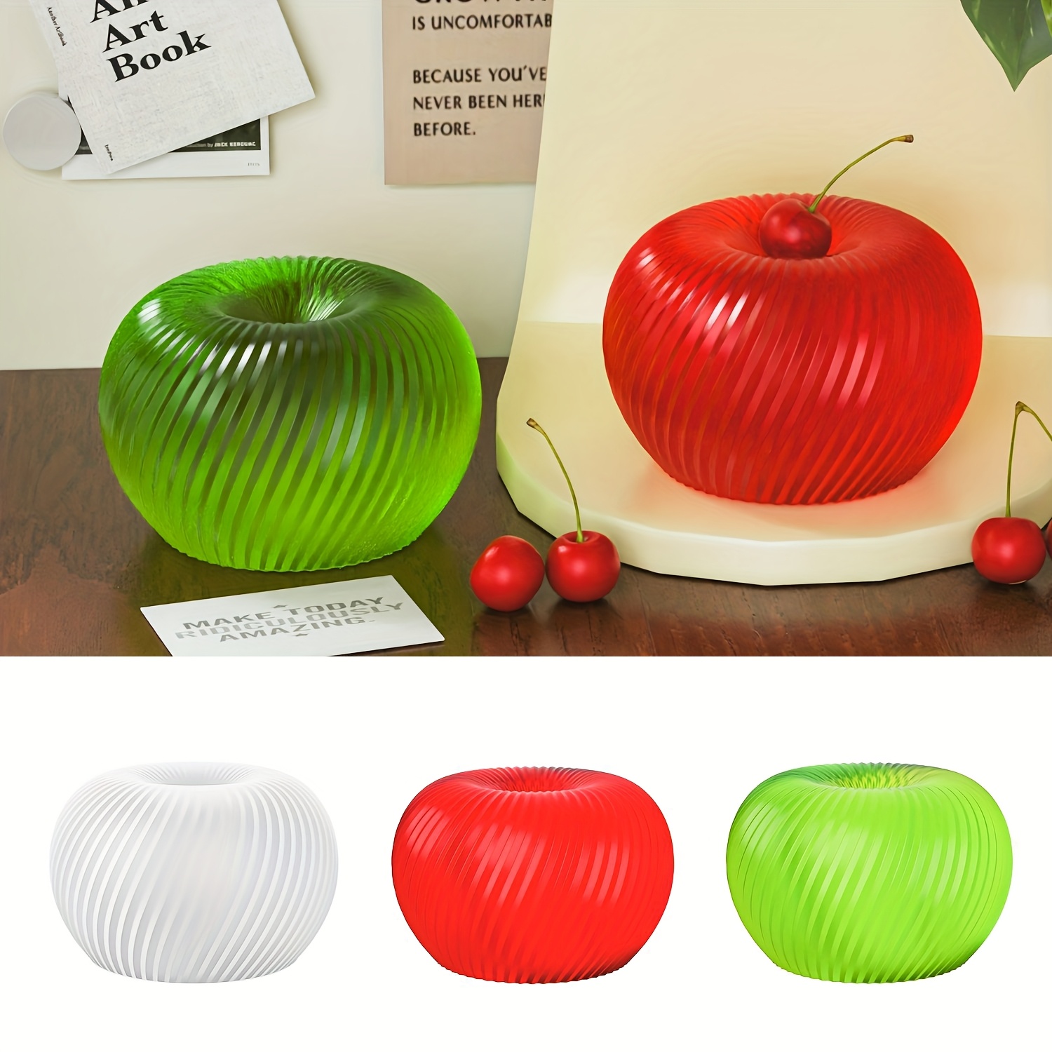 Soap Making Ins - 石鹸、キャンドル、石膏工芸品の作成に適した、おしゃれな赤いリンゴ型のシリコンモールドで、お手入れが簡単です。