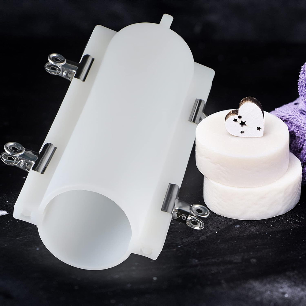 大きな円筒形石鹸型（クリップ付き）、1000mlシリコン製円 - Soap Making Instructions のレビューと価格