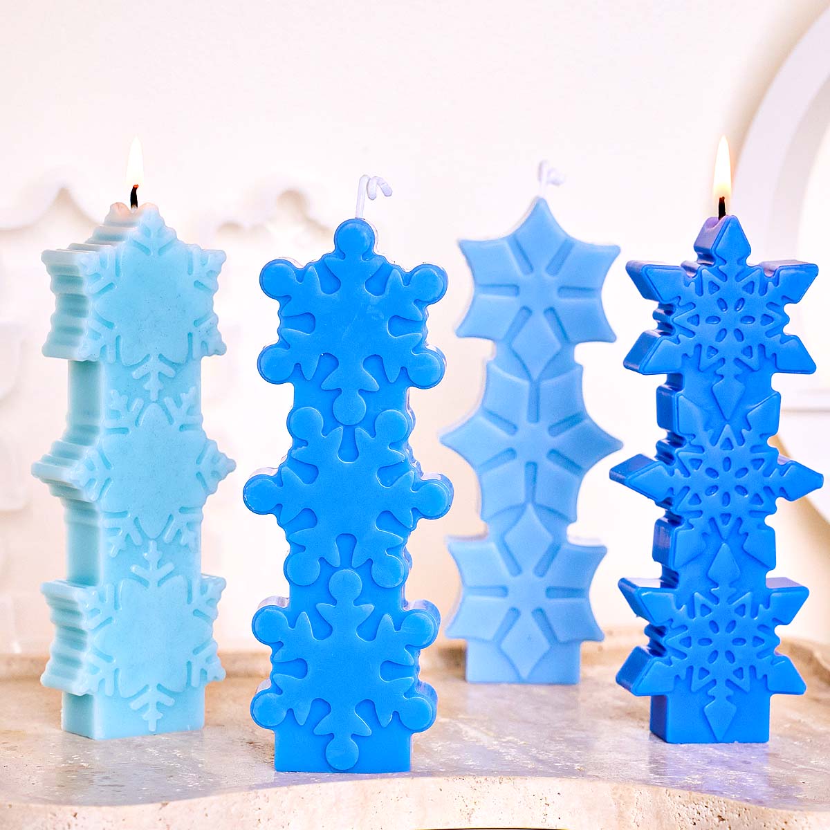 クリスマススノーフレークキャンドルモールド DIY アロマキ - Soap Making Gifts のレビューと価格