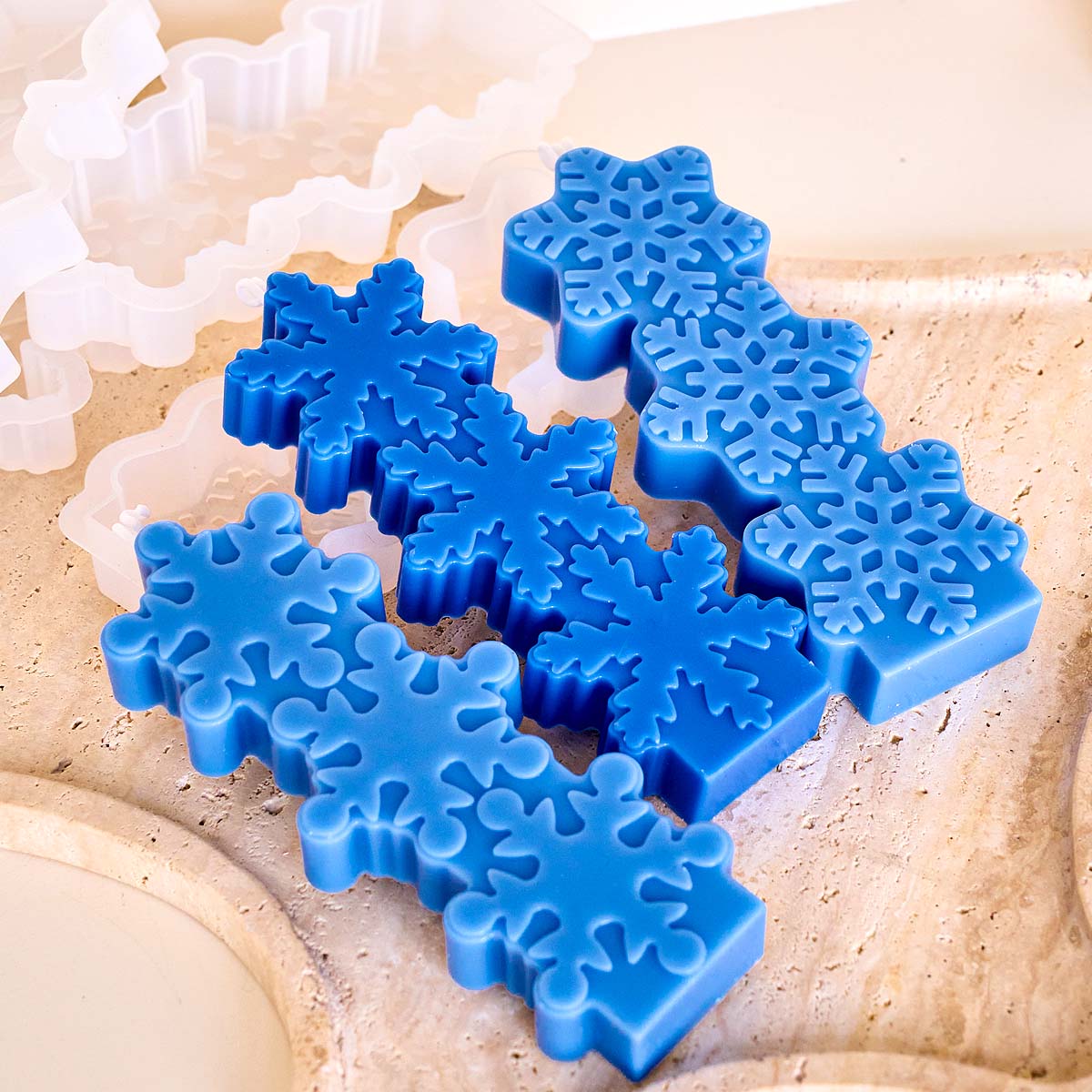 クリスマススノーフレークキャンドルモールド DIY アロマキ - Soap Making Gifts のレビューと価格